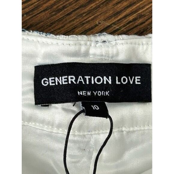 Generation Love Devyn Tweed Shorts Mid Rise Sequins Frayed Hem Cream Size 10 NEW - Picture 6 of 9